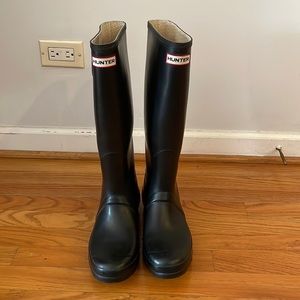 Black tall Hunter Boots